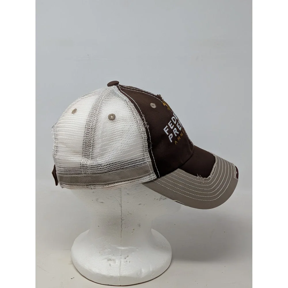 Federal Premium Ammunition Trucker Hat Brown Tan Mesh Back Embroidered Cap OSFM